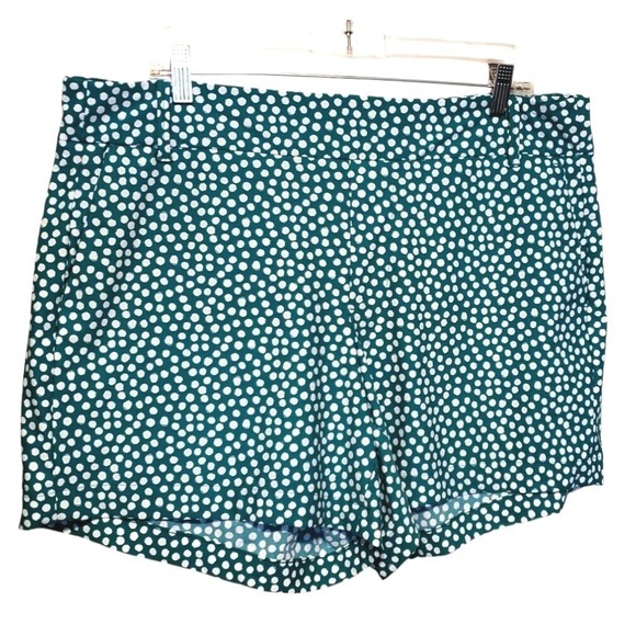 Spanx Sunrise Polka Dot Green Shorts Size Xl 38x5‎ Beach Outdoor Sports Vacation - Picture 1 of 9